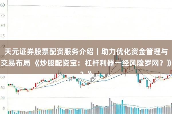 天元证券股票配资服务介绍|助力优化资金管理与交易布局 《炒股配资宝:杠杆利器一经风险罗网?》